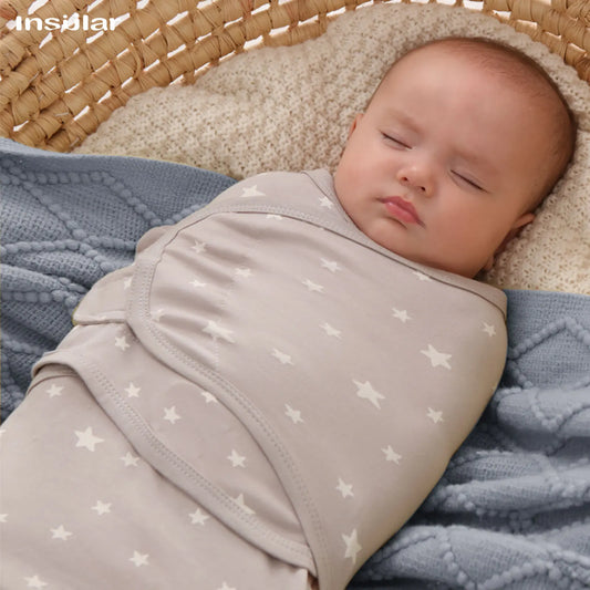 Floral & Rainbow Cotton Baby Swaddle Wrap with Adjustable Velcro