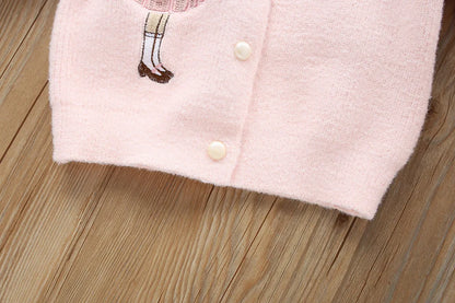 Bunny Bloom Knit Cardigan & Ruffle Tutu Skirt Set for Girls