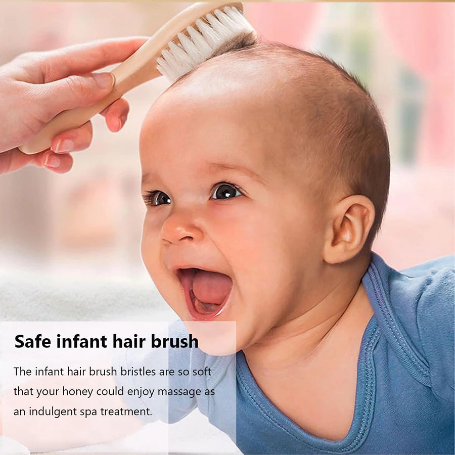 Natural Wooden Baby Hair Brush & Comb Set – 2 Pieces