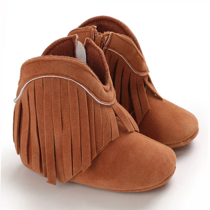Western Floral Embroidered Baby Cowboy Boots with Soft Cotton Soles
