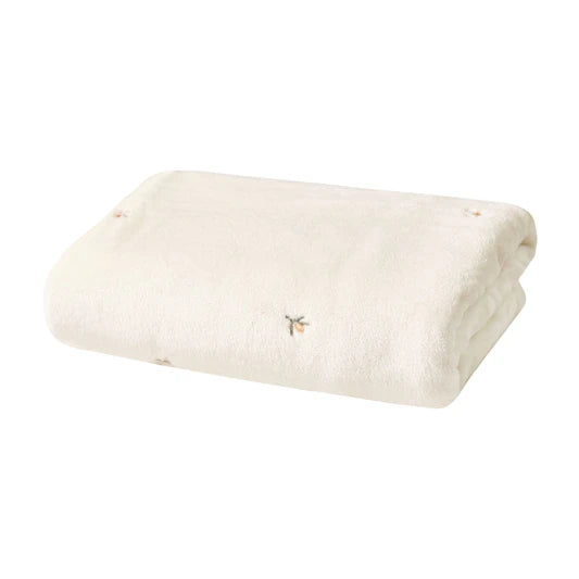 Embroidered Polar Fleece Baby Blanket with Tiny Motifs