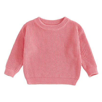 Classic Knit Baby Sweater – Soft Cotton Crewneck Pullover (0–5 Years)