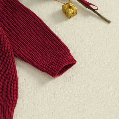 Kids Knit Sweater with 3D Beanie Detail – Cozy Crewneck Pullover (0 - 5 Years)