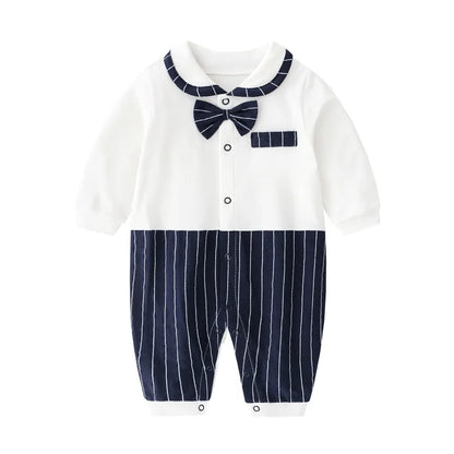 Bow-Tie Tuxedo Romper for Baby Boys
