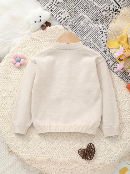 Fluffy Little Sheep Knit Cardigan for Baby Girls