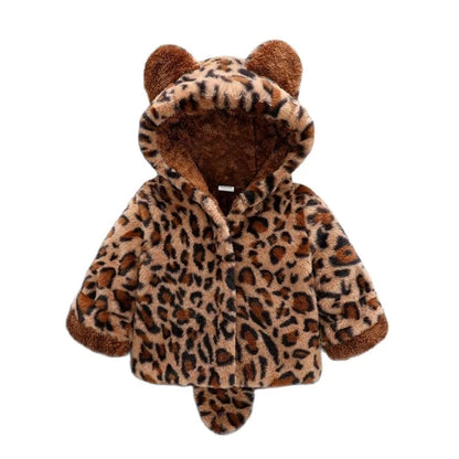 Animal Ear Plush Hooded Winter Coat for Girls