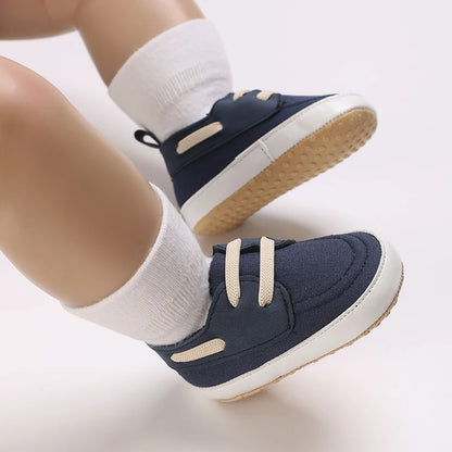 Contrast-Stitch Baby Loafers & Canvas Sneakers with Soft Soles