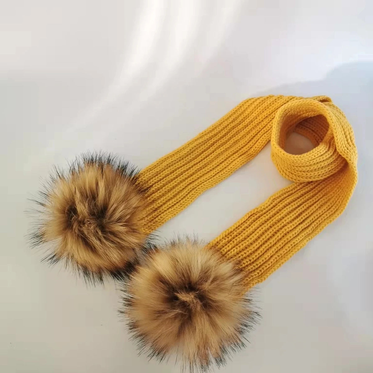 Double Pom Knit Beanie & Scarf Set with Bow