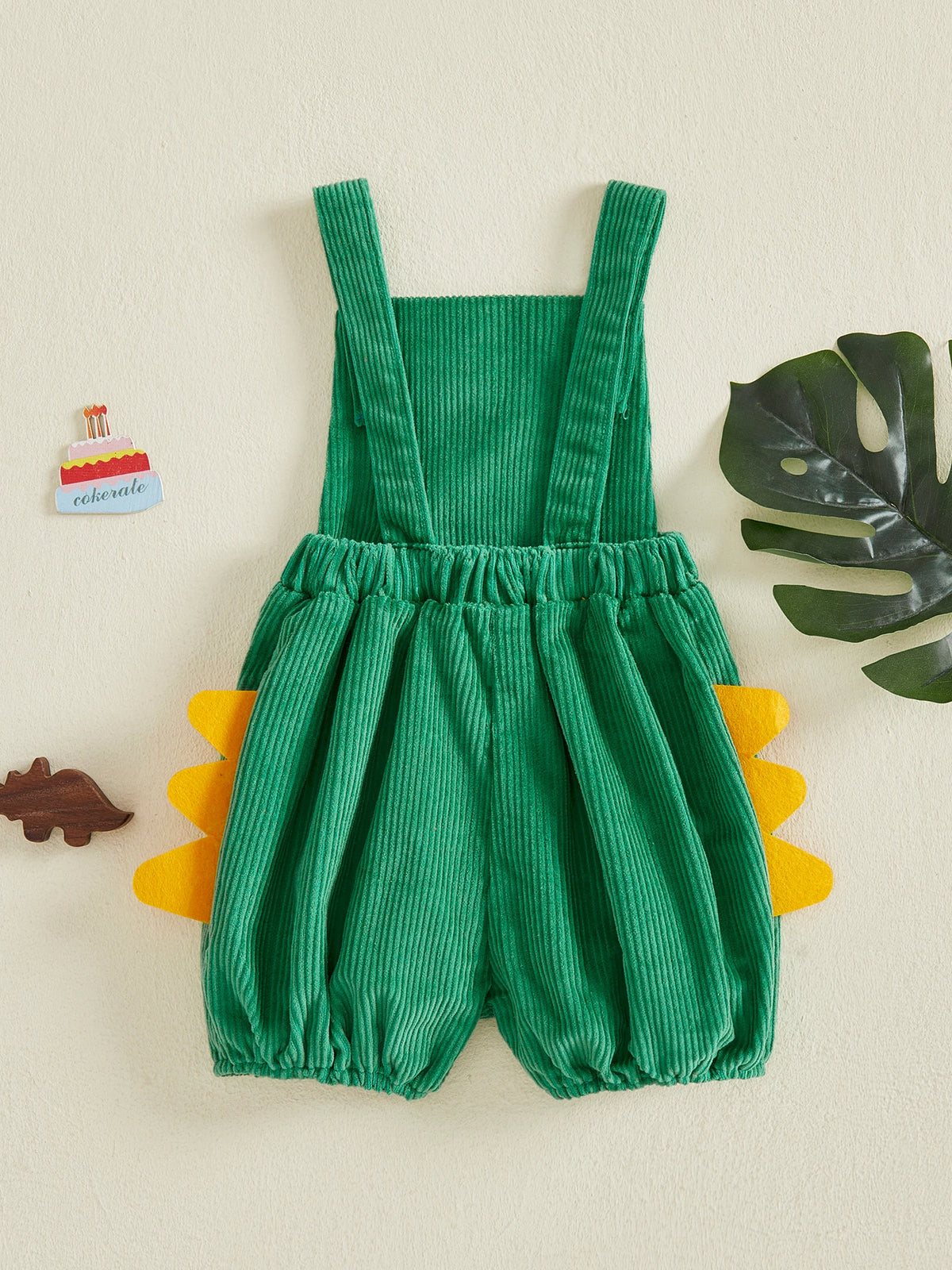 First Birthday Dino Corduroy Bubble Overall Romper for Baby Boys