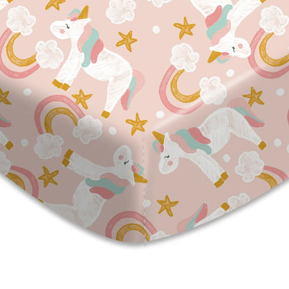 Woodland Adventure & Teddy Bear Print Fitted Crib Sheet