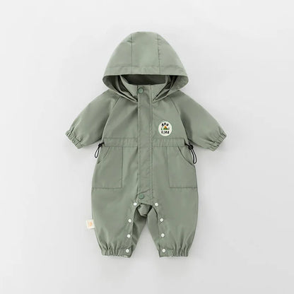 Lightweight Hooded Utility Romper for Babies