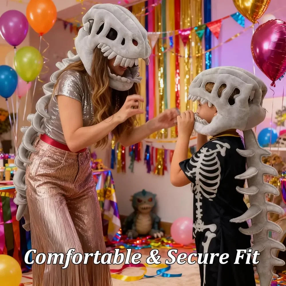 3D Dinosaur Skeleton Costume with Plush Skull & Spine