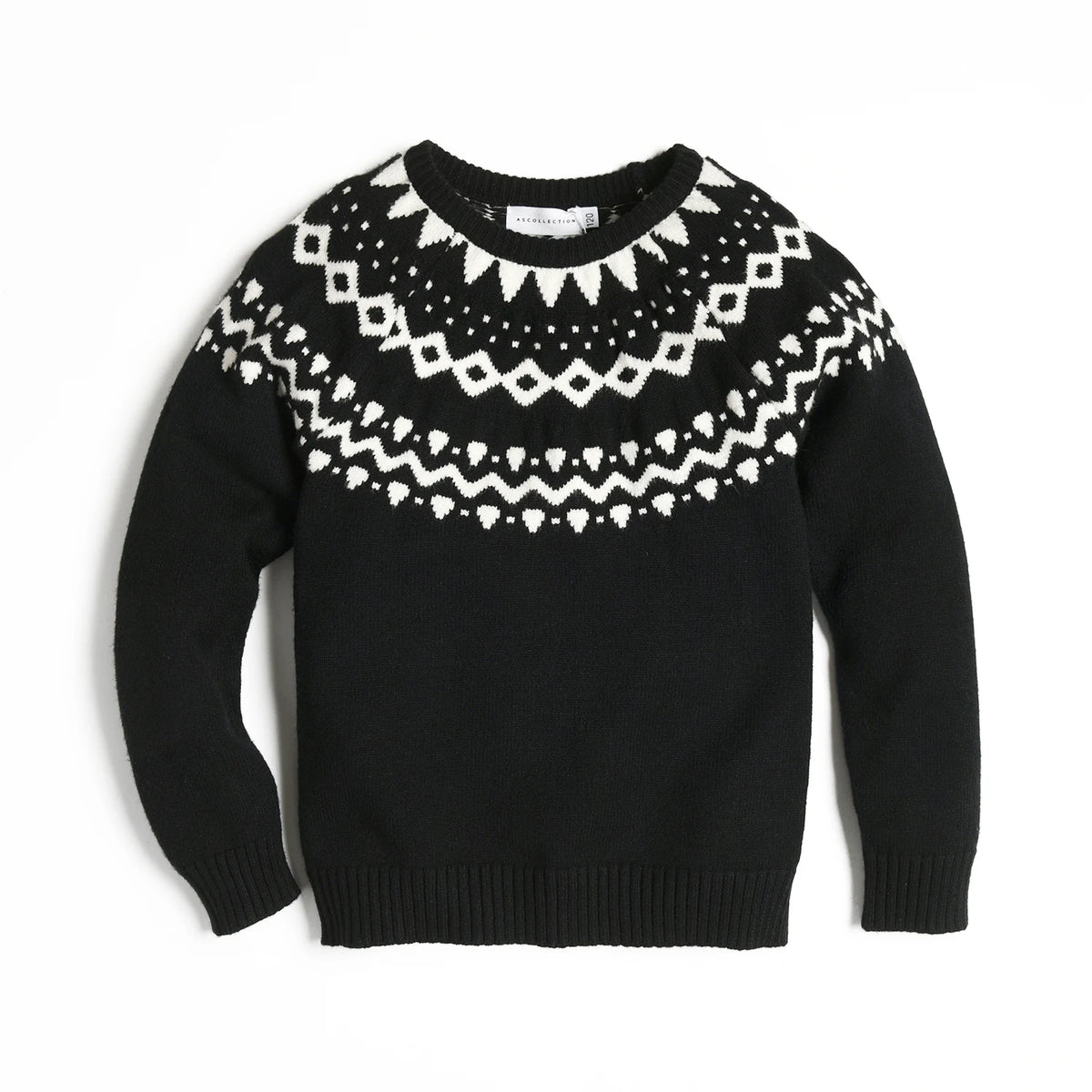 Geometric Yoke Cotton Knit Sweater for Kids