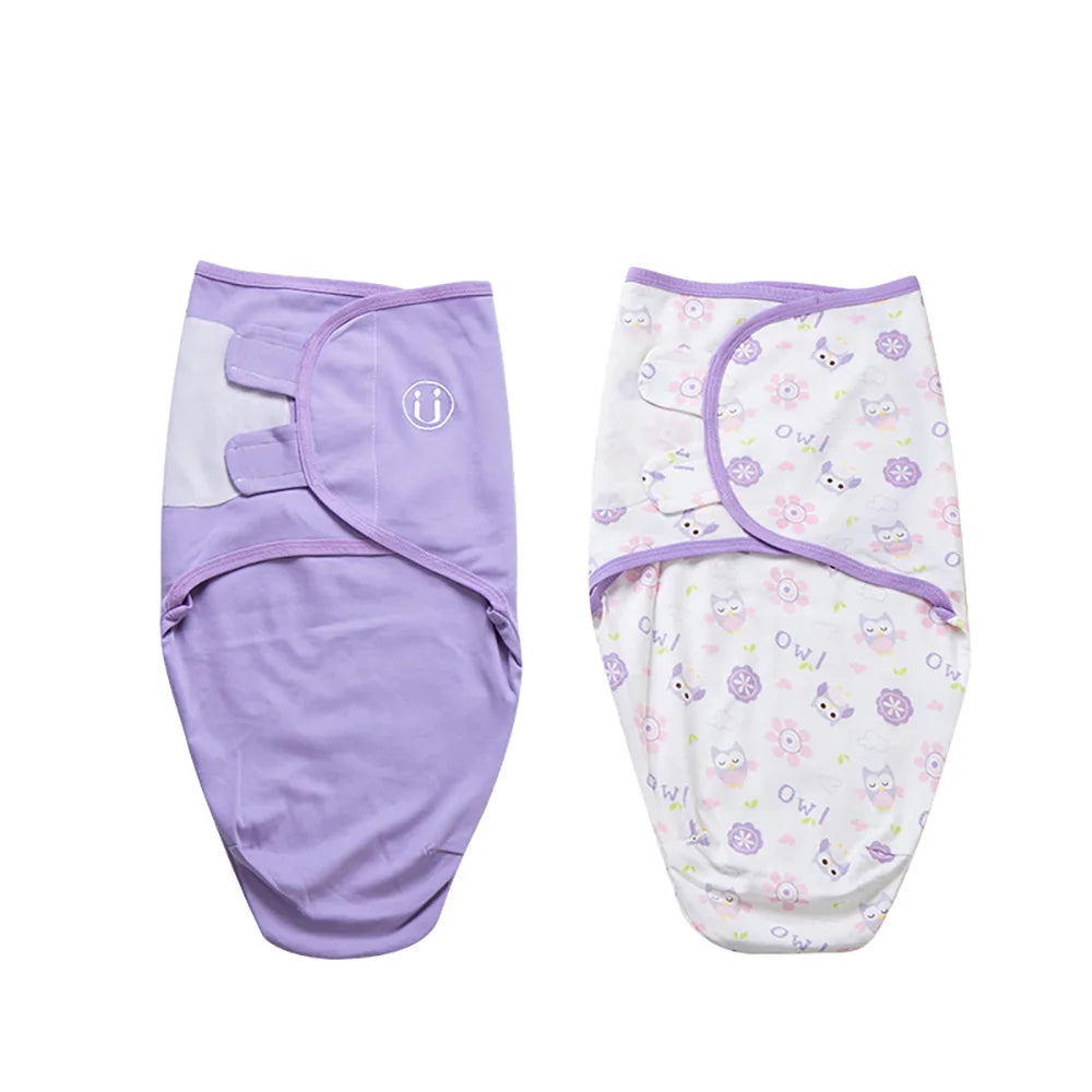 2-Piece Cotton Baby Swaddle Set with Animal & Nature Prints