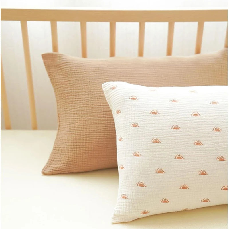 Forest Deer & Botanical Print Muslin Pillowcase for Kids
