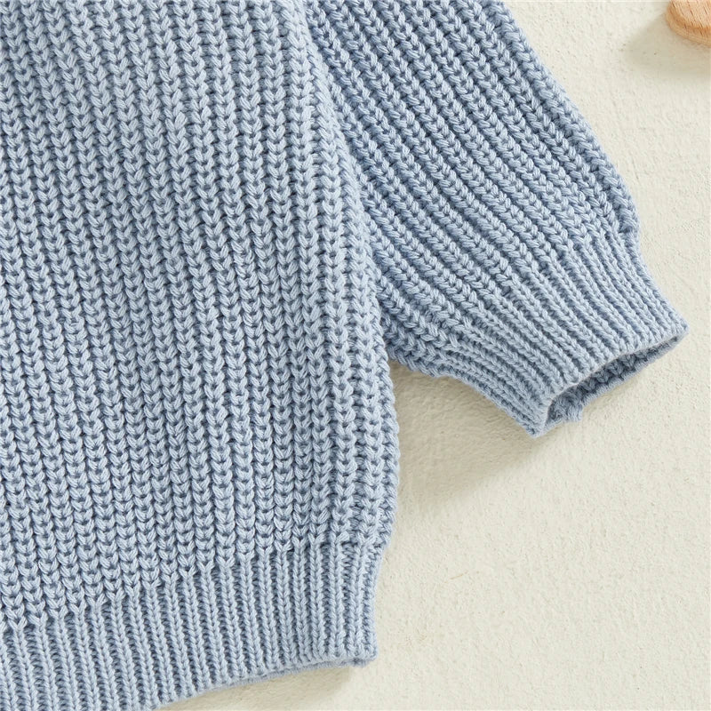Classic Knit Baby Sweater – Soft Cotton Crewneck Pullover (0–5 Years)