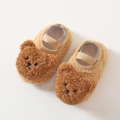 Plush Bear Baby First Walker Shoes – Soft, Non-Slip & Cozy (0–18 Months)
