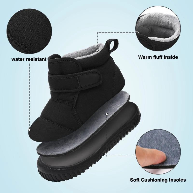 Warm Winter Snow Boots for Toddlers & Kids – Anti-Slip, Plush-Lined Outdoor Shoes