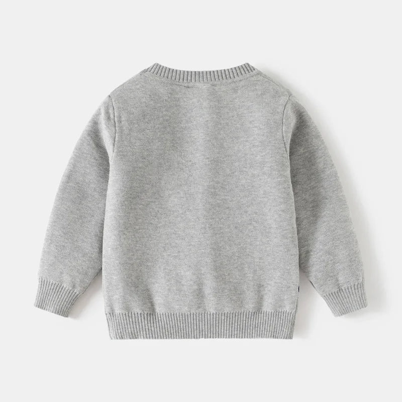 Unisex Kids Cotton Knit Cardigan Sweater (2–8 Years) – Button-Front V-Neck, Storybook Print