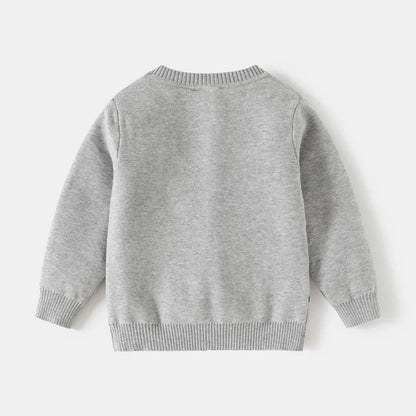 Unisex Kids Cotton Knit Cardigan Sweater (2–8 Years) – Button-Front V-Neck, Storybook Print