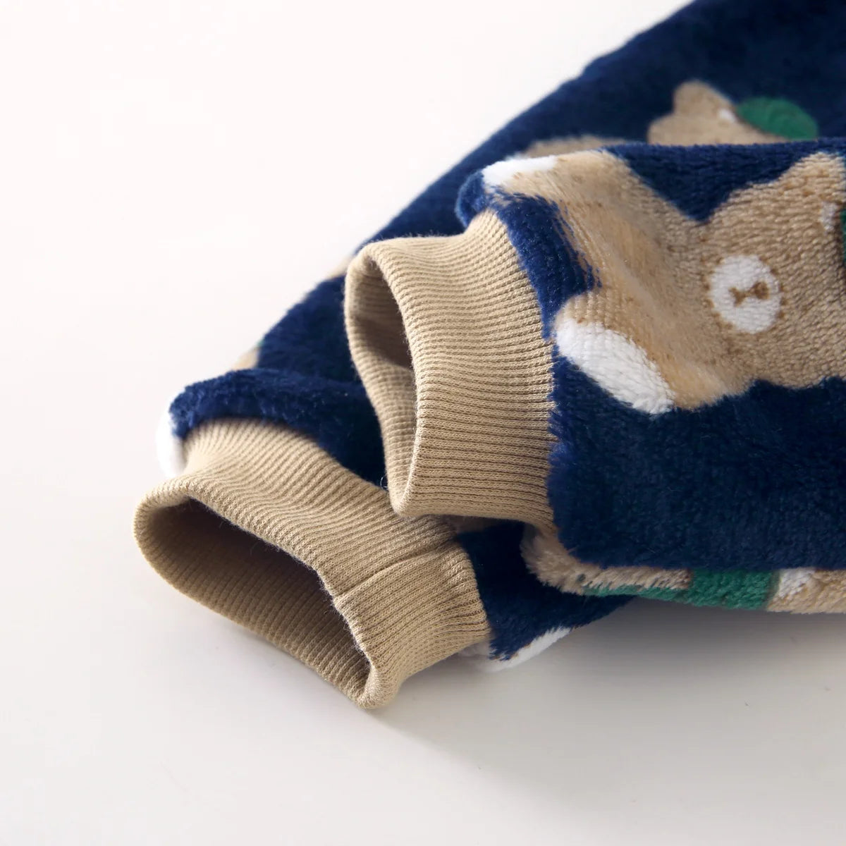 Cozy Teddy Bear Print Fleece Romper for Babies & Toddlers