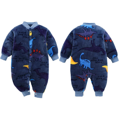Plush Printed Fleece Romper for Babies