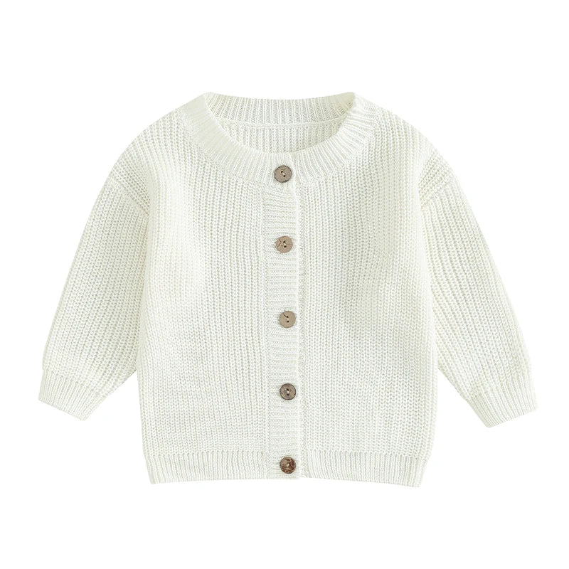 Button-Front Chunky Knit Cardigan for Girls