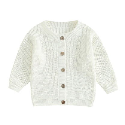 Button-Front Chunky Knit Cardigan for Girls