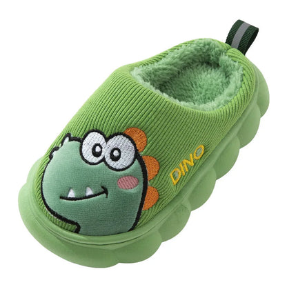 Plush Cartoon Indoor Slippers for Kids – Warm, Non-Slip House Shoes for Toddlers & Little Kids