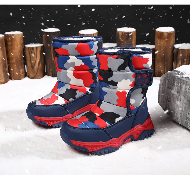 Waterproof Snow Boots for Kids – Plush-Lined Winter Boots with Non-Slip Sole (Toddlers & Youth)