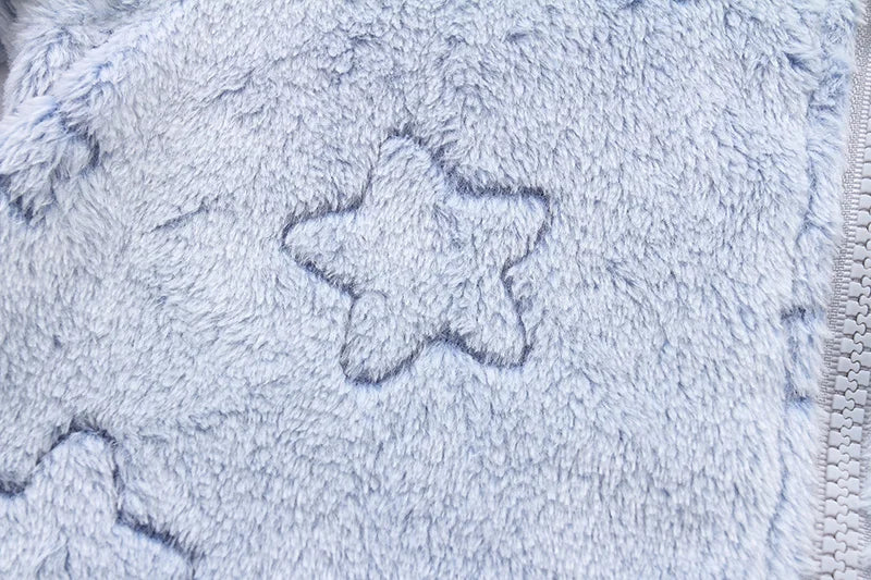 Plush Hooded Baby Jumpsuit – Cozy Flannel One-Piece with Bear Ears (0–12 Months)