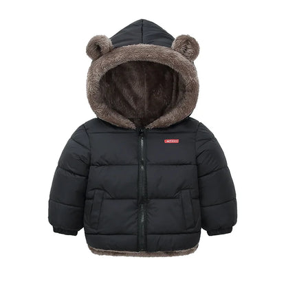 Bear-Ear Plush-Lined Kids’ Puffer Jacket