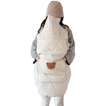 Cozy Hooded Baby Stroller Blanket & Carrier Cover – Quilted Swaddle Wrap for Newborns (Autumn–Winter)