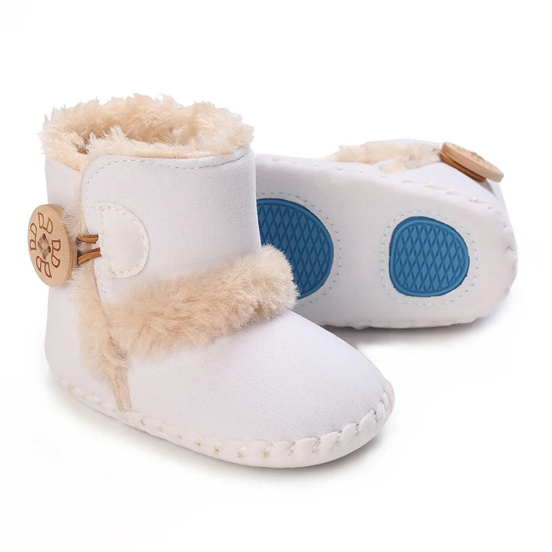 Cozy Fleece-Lined Baby Booties with Sweet Prints & Soft Cuffs