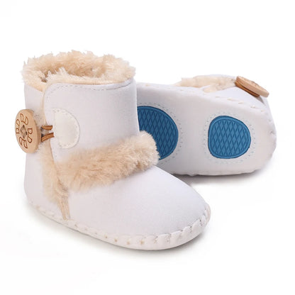 Cozy Fleece-Lined Baby Booties with Sweet Prints & Soft Cuffs