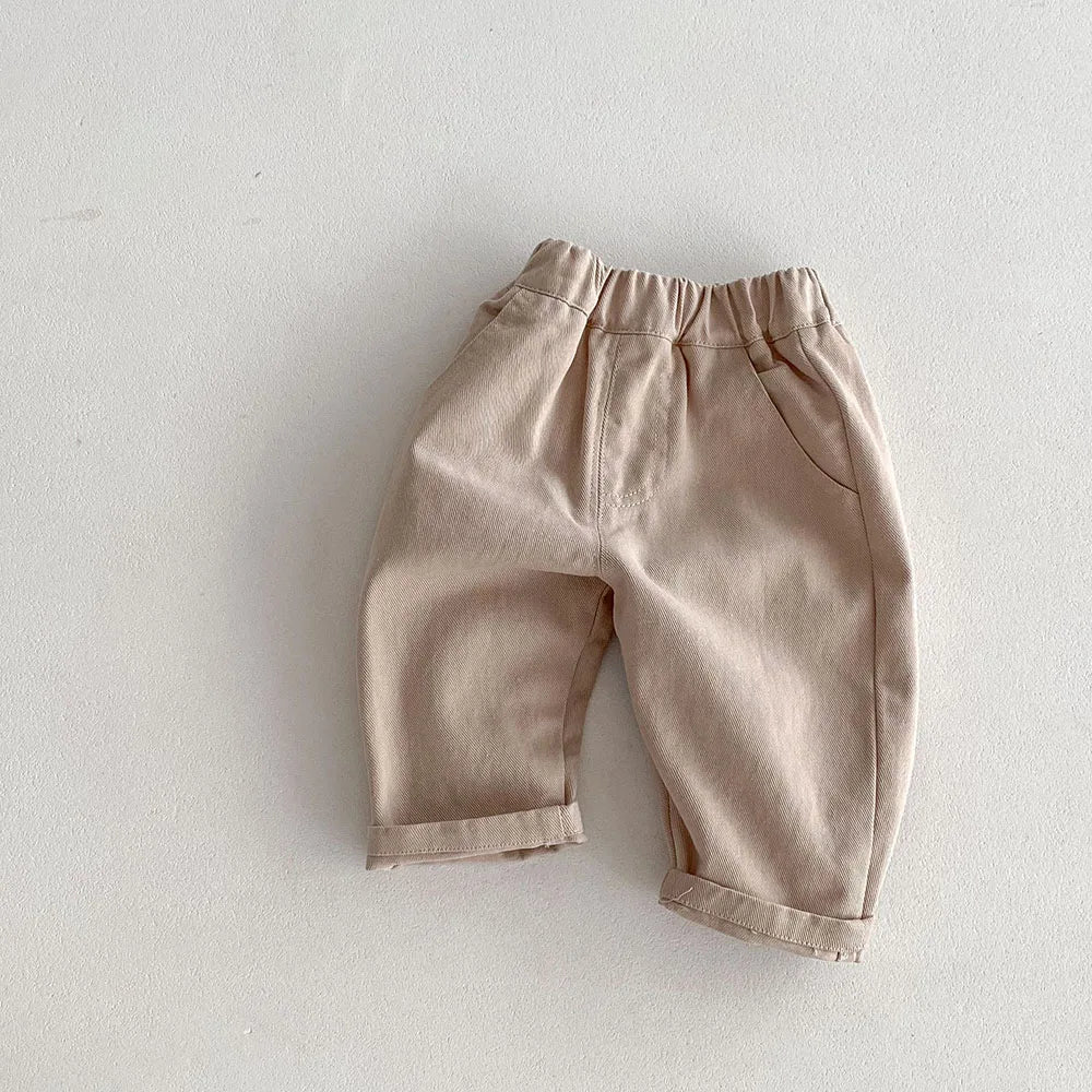 Patch-Pocket Casual Denim Pants for Babies & Kids