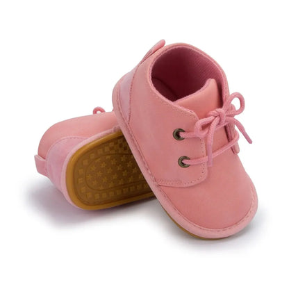 Suede-Look Lace-Up Baby Ankle Boots