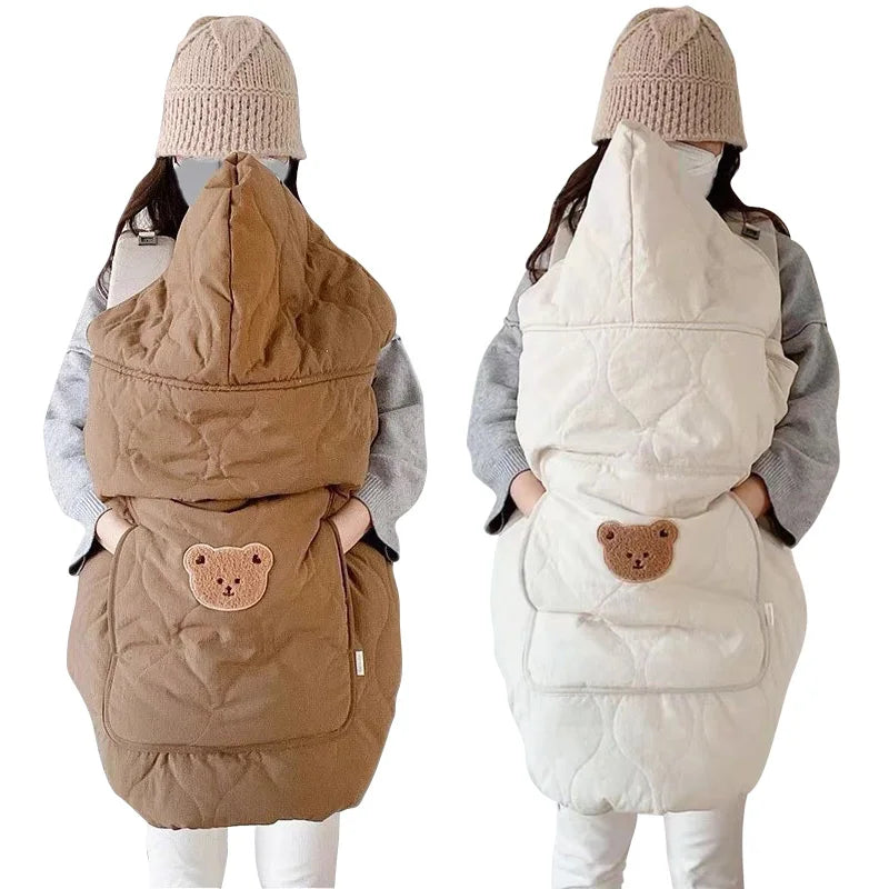 Cozy Hooded Baby Stroller Blanket & Carrier Cover – Quilted Swaddle Wrap for Newborns (Autumn–Winter)