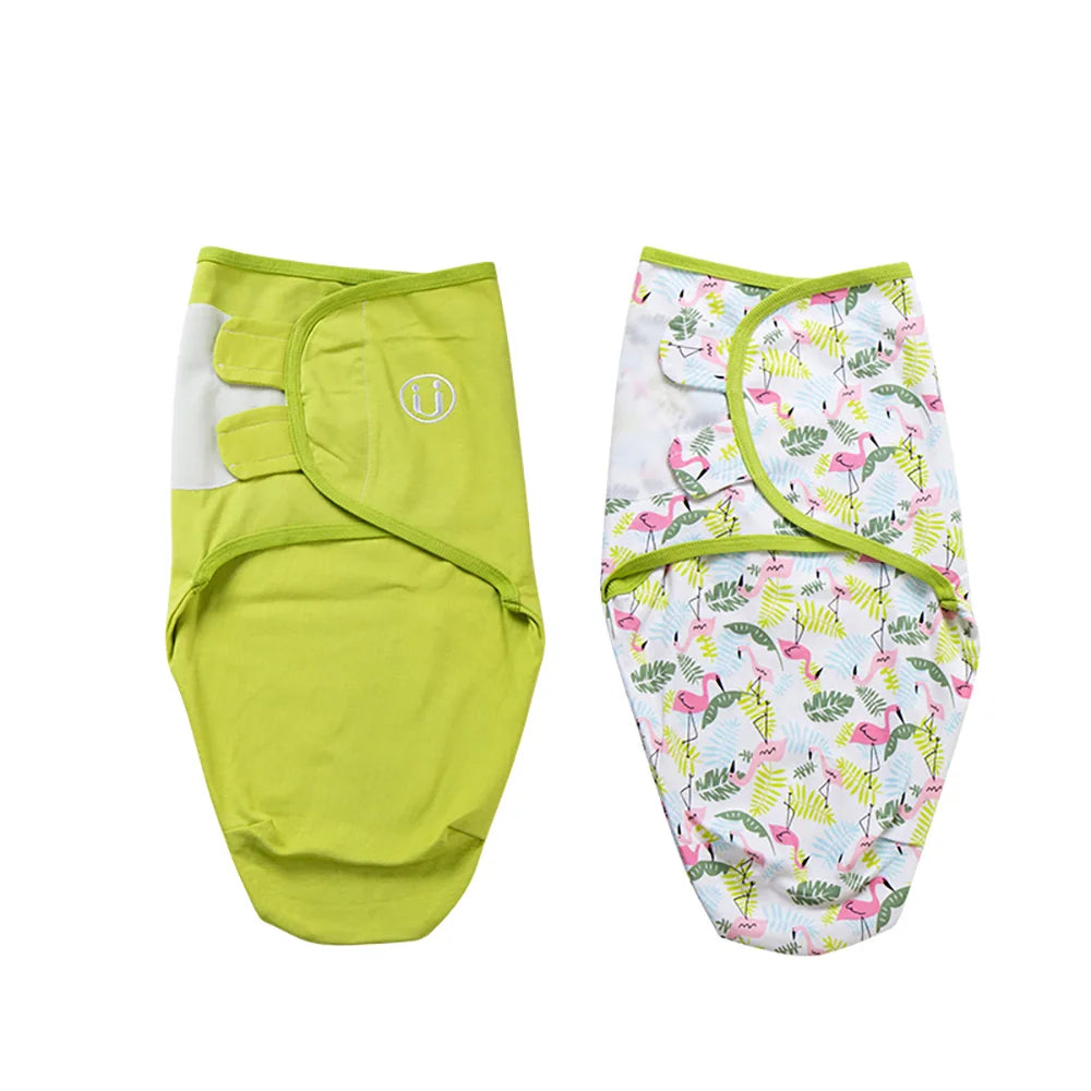 2-Piece Cotton Baby Swaddle Set with Animal & Nature Prints