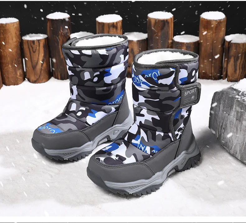 Waterproof Snow Boots for Kids – Plush-Lined Winter Boots with Non-Slip Sole (Toddlers & Youth)