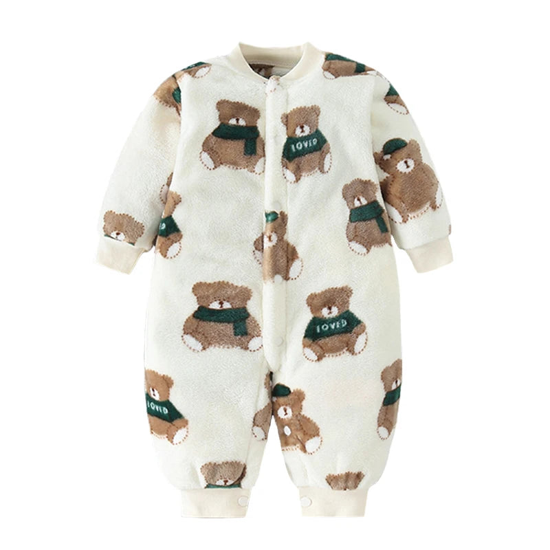 Plush Printed Fleece Romper for Babies