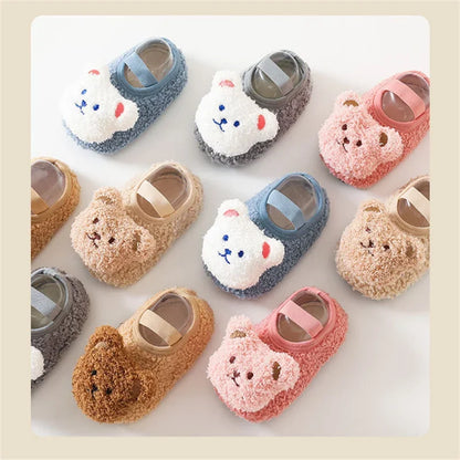Plush Bear Baby First Walker Shoes – Soft, Non-Slip & Cozy (0–18 Months)