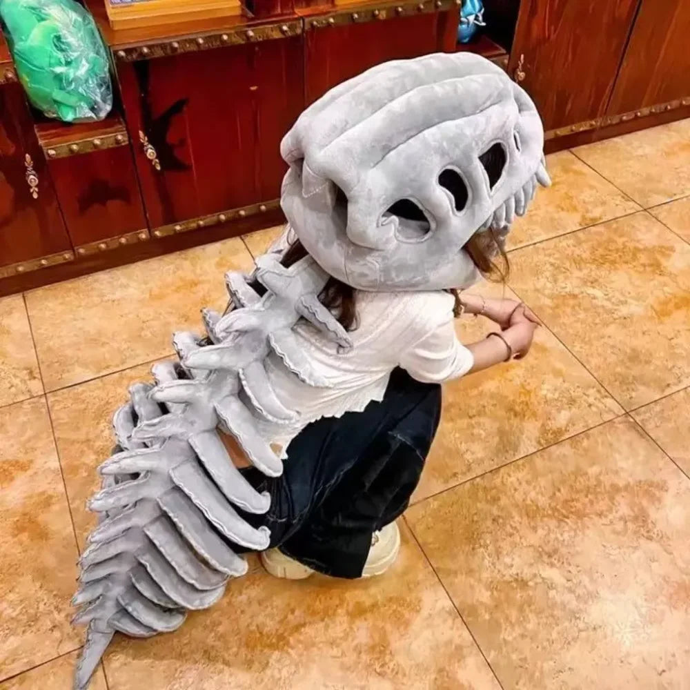 3D Dinosaur Skeleton Costume with Plush Skull & Spine