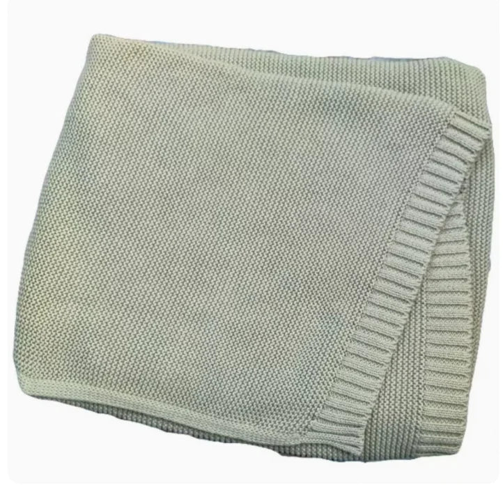 Personalized Embroidered Name Cotton Knit Baby Blanket