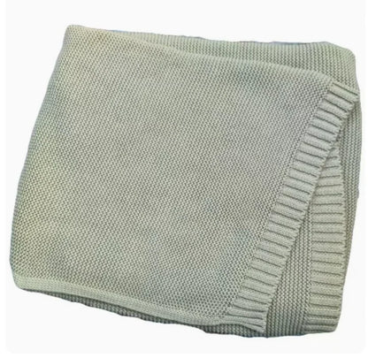 Personalized Embroidered Name Cotton Knit Baby Blanket