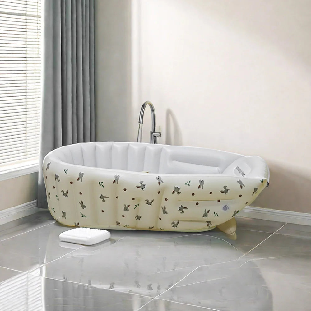 Inflatable Baby Bath Tub with Cushioned Backrest