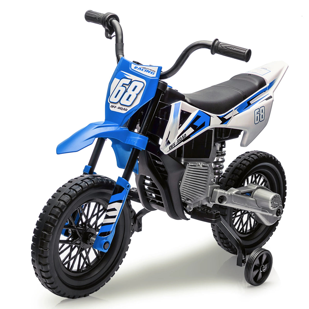 12V Electric Dirt Bike for Kids with Training Wheels & Bluetooth