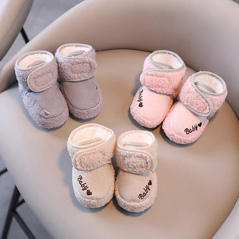 Plush-Lined Baby Booties – Winter First Walker Snow Boots (0–18 Months)