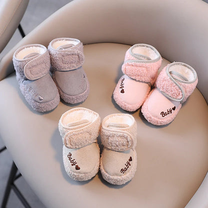 Plush-Lined Baby Booties – Winter First Walker Snow Boots (0–18 Months)