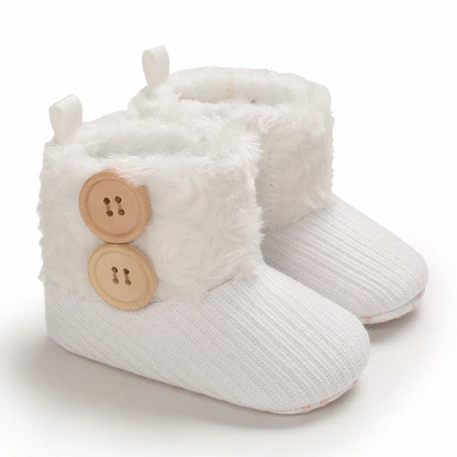 Cozy Fleece-Lined Baby Booties with Sweet Prints & Soft Cuffs